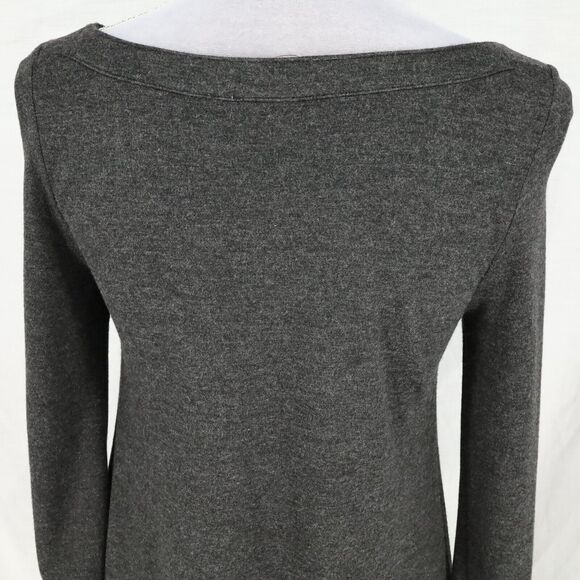 Ann Taylor Loft Dress Womens Small Gray Stretch Knit T-shirt Midi Fit n Flare - Picture 9 of 12